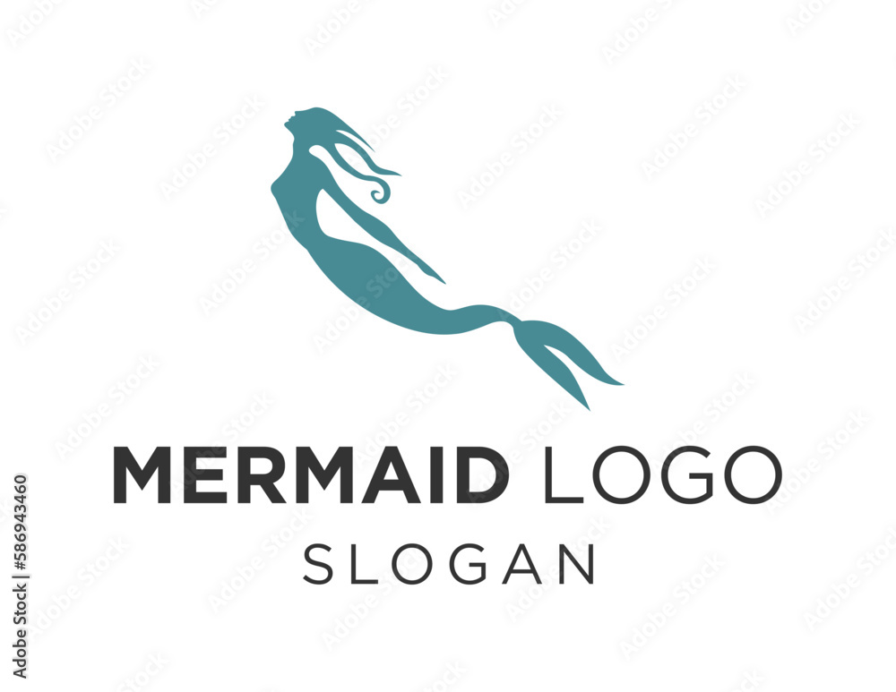 Poster logo about mermaid on white background. created using the coreldraw application.