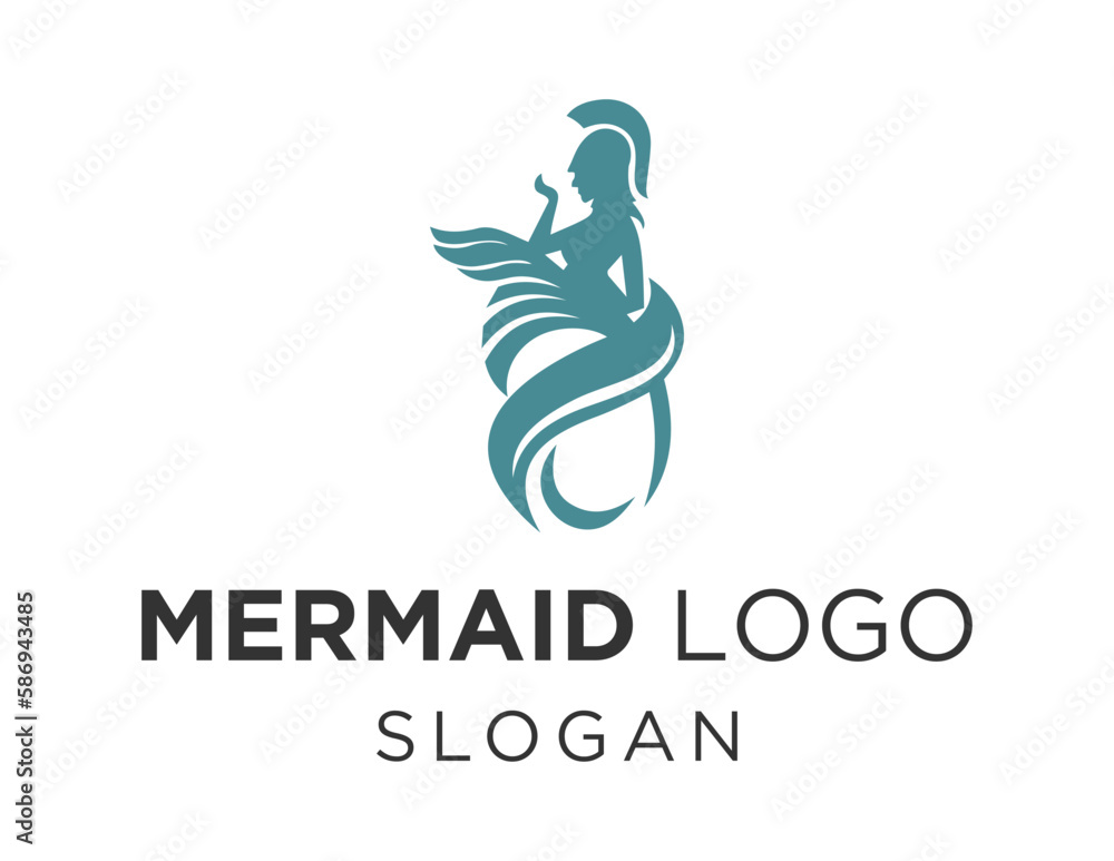 Poster logo about mermaid on white background. created using the coreldraw application.