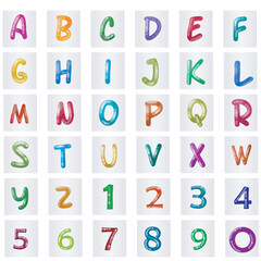 numbers and alphabet set