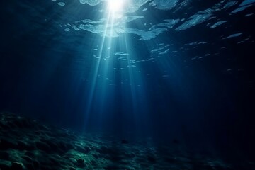 Obraz premium Abstract Underwater Background: Blue Marine Ocean and Sea with Undersea Beauty