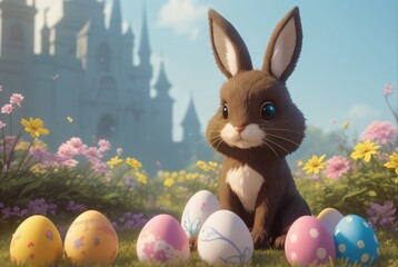 cute and adorable cartoon easter bunny	
