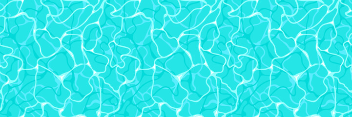Water ripple top view textured seamless pattern design. Sun light reflection top view swimming pool, ocean, and sea background - 586944668