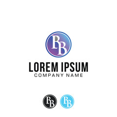 letter R B initial logo design colorful illustration template