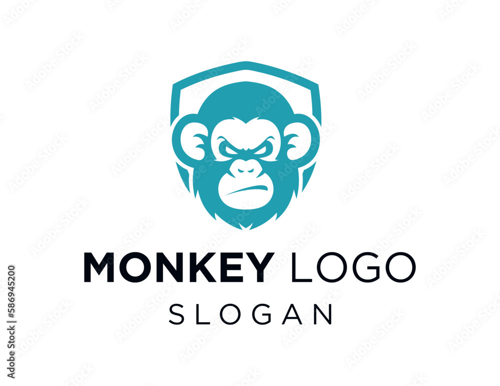 Poster logo about monkey on white background. created using the coreldraw application.