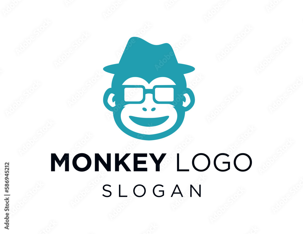 Poster logo about monkey on white background. created using the coreldraw application.