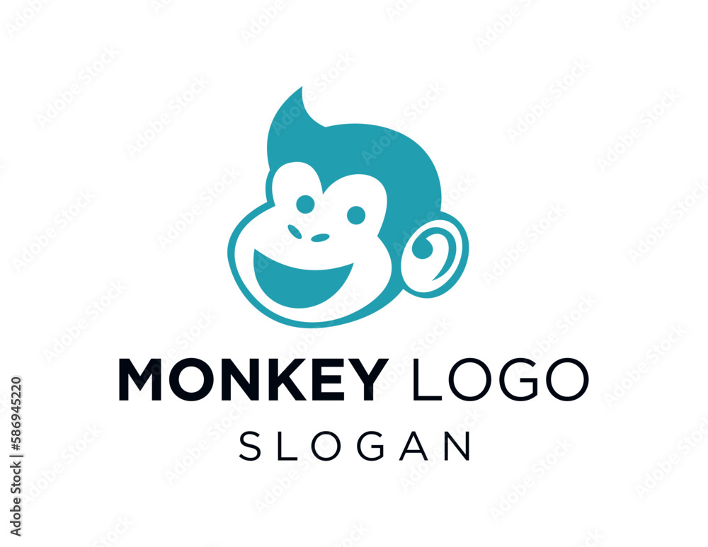 Poster logo about monkey on white background. created using the coreldraw application.
