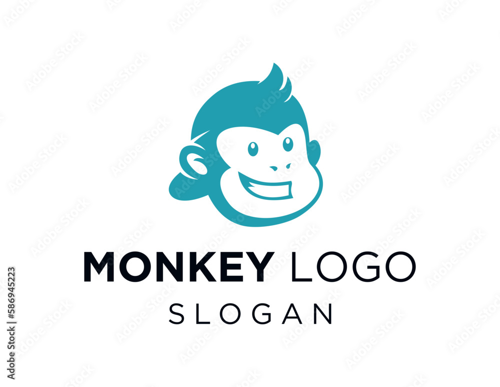 Poster logo about monkey on white background. created using the coreldraw application.