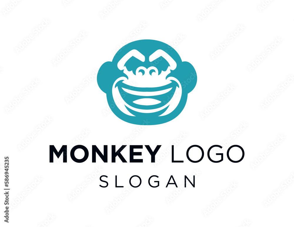 Poster logo about monkey on white background. created using the coreldraw application.