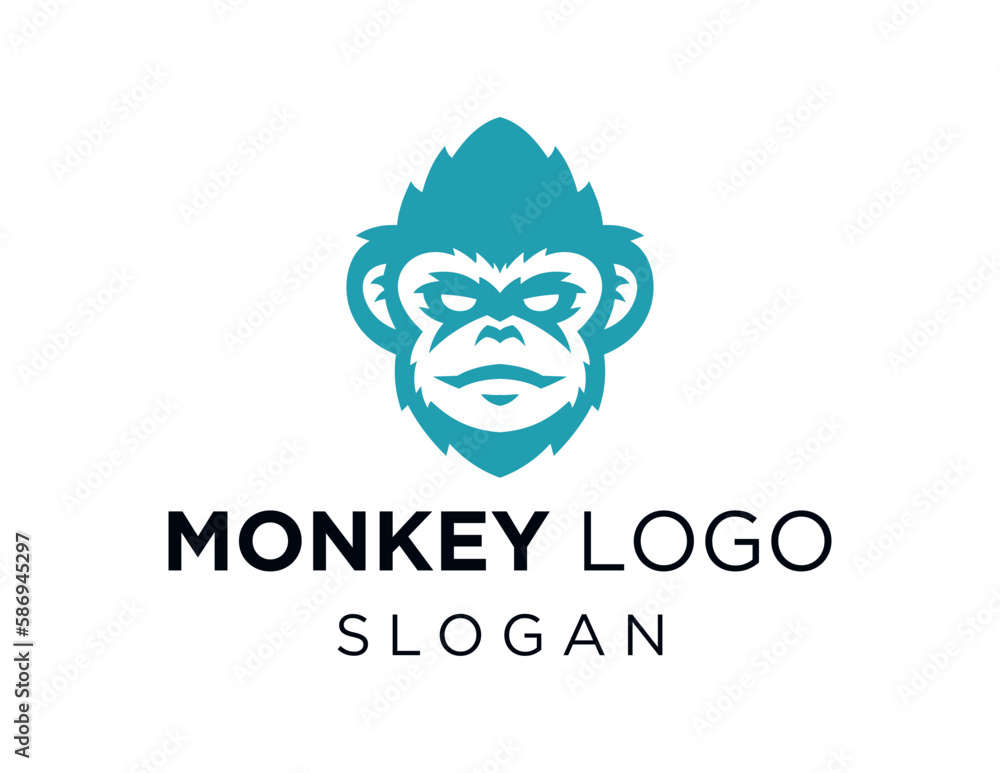 Poster logo about monkey on white background. created using the coreldraw application.