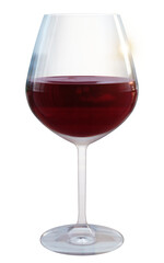 Isolated glass of red wine with transparency. 3D rendering