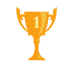 Gold cup, award, win, trophy- vector illustration