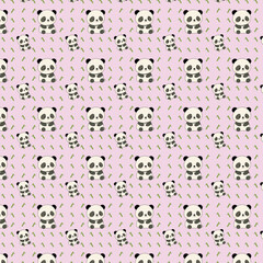 Cute bamboo panda pattern pink BG