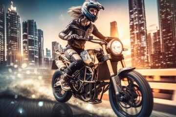 person on motorcycle Generative Ai