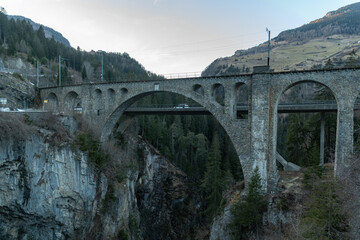 Solis bridge in Alvaschein in Grison in Switzerland