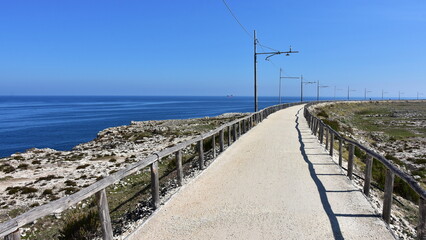 easy cycleway elong seacoast near town Syracuse,Sicily island
