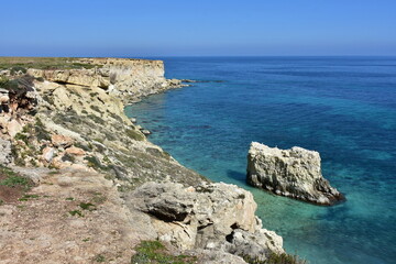 eastern coast of Sicily island near town Syracuse