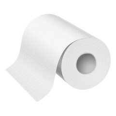 Realistic vector image of paper towel. Mockup or closeup of blank sanitary object. Hygienic item close or mock up. Photorealistic or 3d roll of tissue. Hand utility or bath accessories. Restroom sheet
