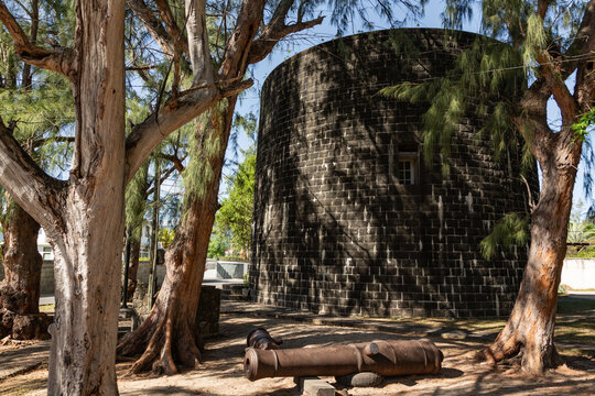 British-built Martello Tower from 1830s near La Preneuse, Black River district, Mauritius