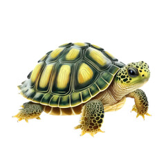 a cute turtle cartoon, kids toy, kids storybook, nature kids-themed, cartoon icon illustrations cutout, in PNG. generative ai