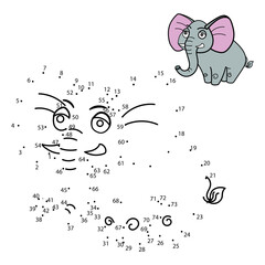 Connect the dots to draw animal educational game PNG illustration with transparent background