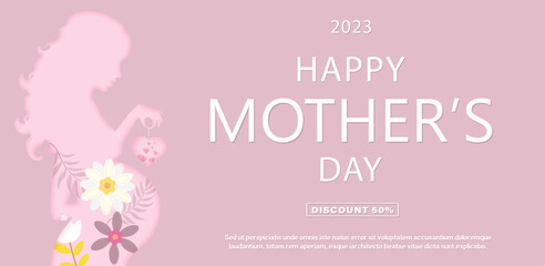 Fototapeta na wymiar Happy Mother's Day. Happy mother's day poster or banner.