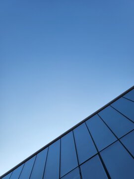 Exterior curtainwall system, aluminium facade with glass panels
