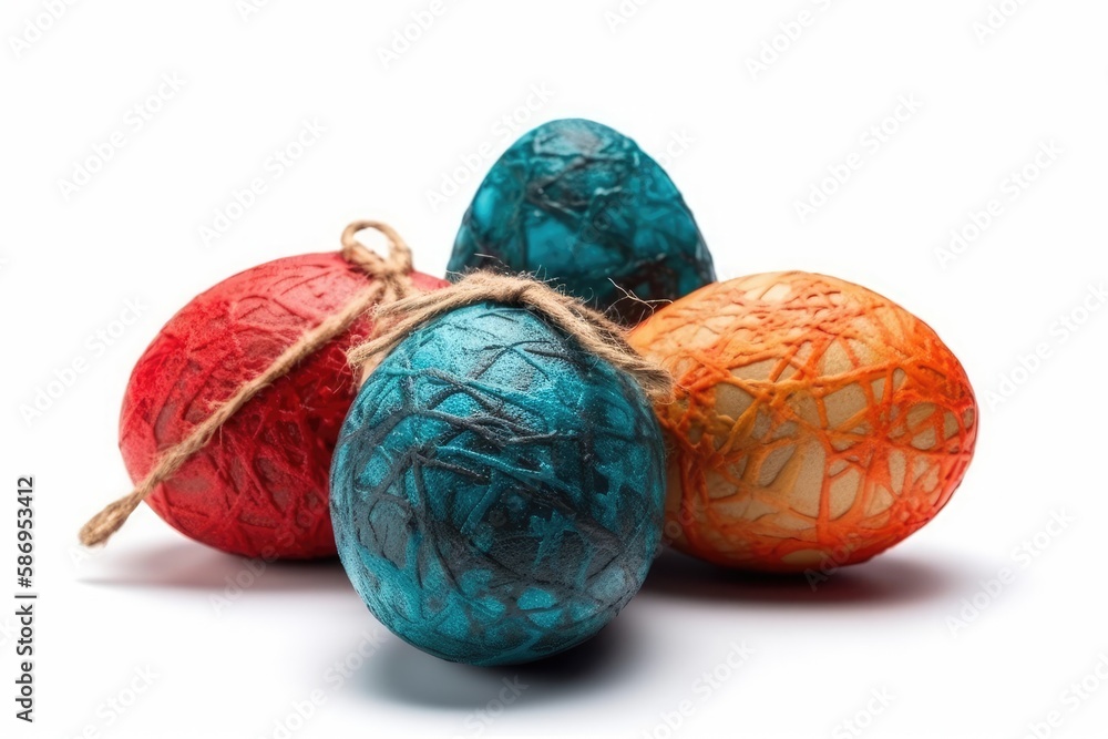 Poster stack of three eggs. generative ai