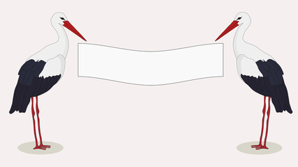 background with two storks