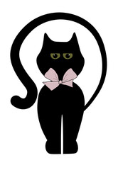 black cat on a transparent background
