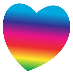 Rainbow heart with a transparent background.