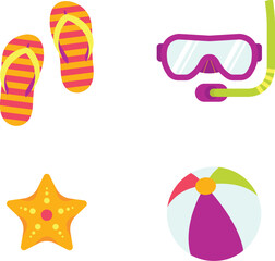 Vector summer elements design