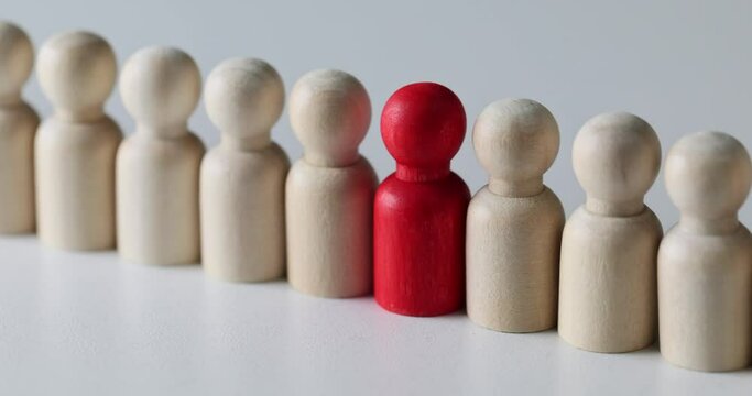 Queue of many people is social stratum and special leader in crowd. One special person is the best candidate and selected