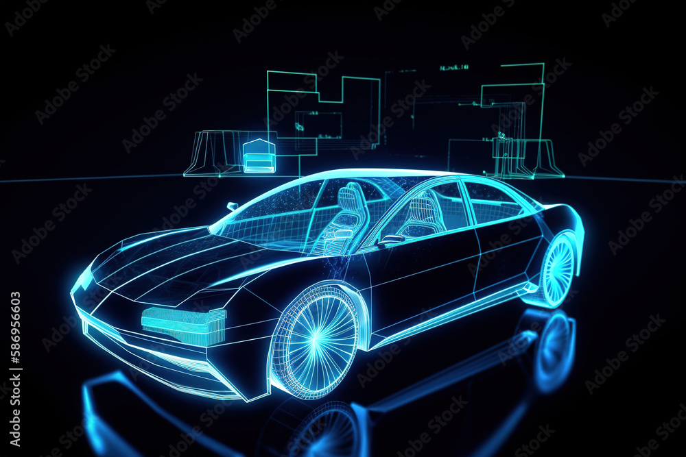 Wall mural car hologram