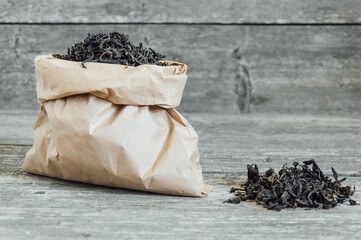 tea scattered on a wooden background. High quality photo ivan