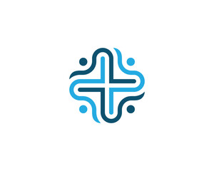 People Plus Group Logo Concept sign icon symbol Design Element. Human Care, Teamwork, Medical, Health Care Logotype. Vector illustration template