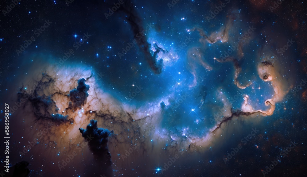 Wall mural nebula in outer space, made with generative ai