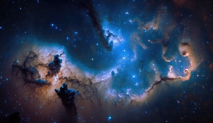 Obraz na płótnie Canvas Nebula in outer space, made with generative ai