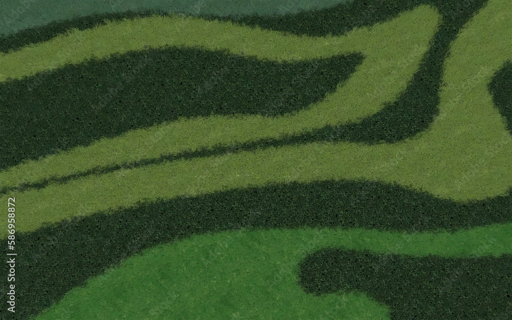 Poster 3d illustration of modern landscape architecture. background computer rendering of landscape design.