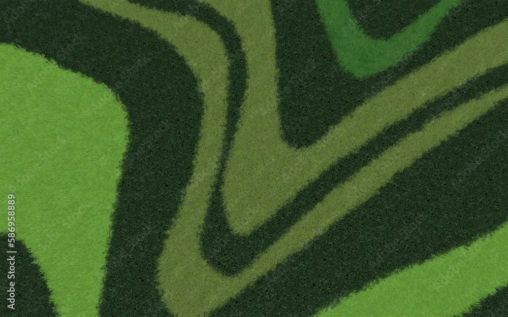 Fototapete 3d illustration of modern landscape architecture. background computer rendering of landscape design.