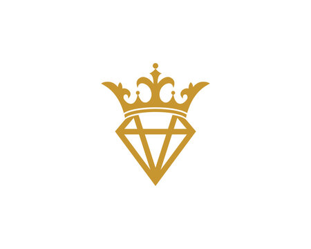 Diamond Crown Logo Concept sign icon symbol Design. Jewellery, Gem, Jewelry Logotype. Vector illustration logo template