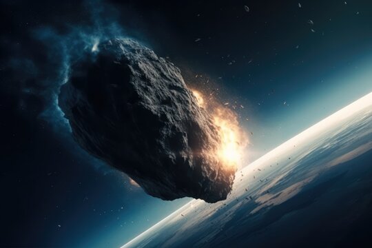 A big asteroid coming towards earth, made with generative ai