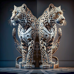 tiger in the temple/generated by artificial intelligence