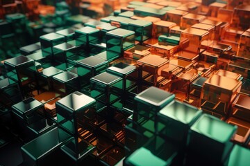 Cubes texture and pattern background, made with generative ai