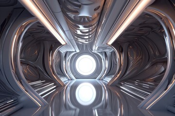 scifi interior corridoor and rrom, made with generative ai