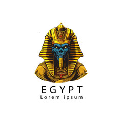 Vector illustration of an Egyptian Skull mascot logo vector