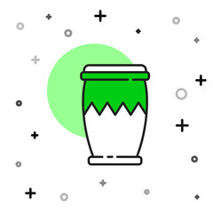 Filled outline Drum icon isolated on white background. Music sign. Musical instrument symbol. Vector