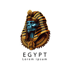 Vector illustration of an Egyptian Skull mascot logo vector t shirt merchandise