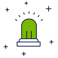 Obraz premium Filled outline Ringing alarm bell icon isolated on white background. Fire alarm system. Service bell, handbell sign, notification symbol. Vector