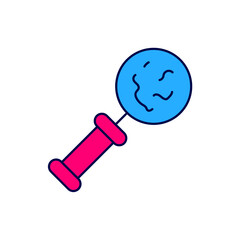 Filled outline Microorganisms under magnifier icon isolated on white background. Bacteria and germs, cell cancer, microbe, virus, fungi. Vector