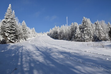 Fototapeta na wymiar The leisure ground in winter, Sainte-Apolline, Québec, Canada